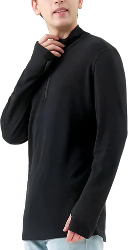 Vista 3 de Merino Protect Suéter de manga larga con cremallera de un cuarto de lana merino para hombre