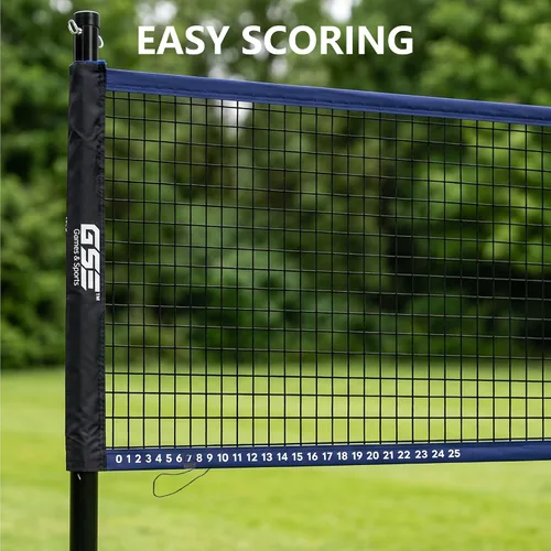 Vista 8 de GSE Games & Sports Expert Outdoor Badminton and Volleyball Combo Set, Yard Net Game Set with Ball, Pump, Boundary Line and Carry Bag for Backyard