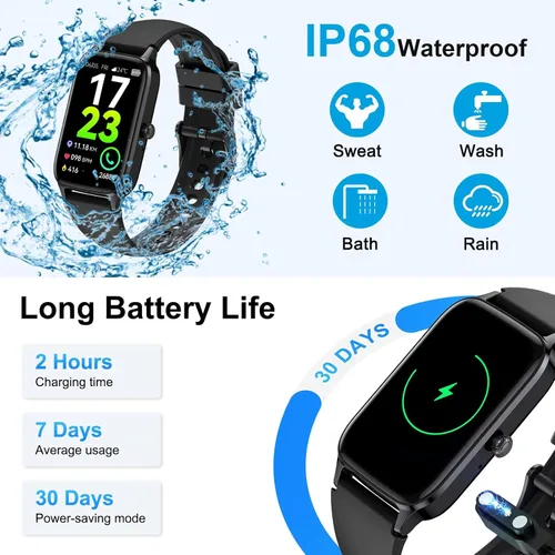 Vista 7 de Reloj inteligente para hombres y mujeres (respuesta/hacer llamadas), 2025 rastreador de actividad de fitness de 1.57 pulgadas, reloj inteligente