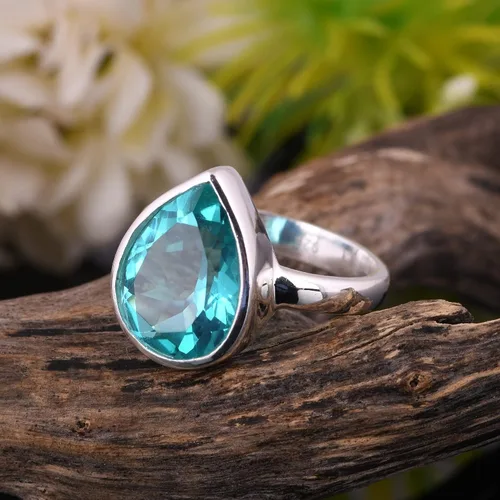 Vista 77 de PANOPLY Bio Pink Doublet Quartz Solid 925 Sterling Silver Ring for Women