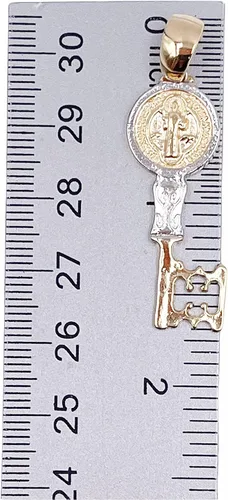 Vista 6 de San Benito chapado en oro y plata de 1,6 pulgadas cadena de bolas unisex