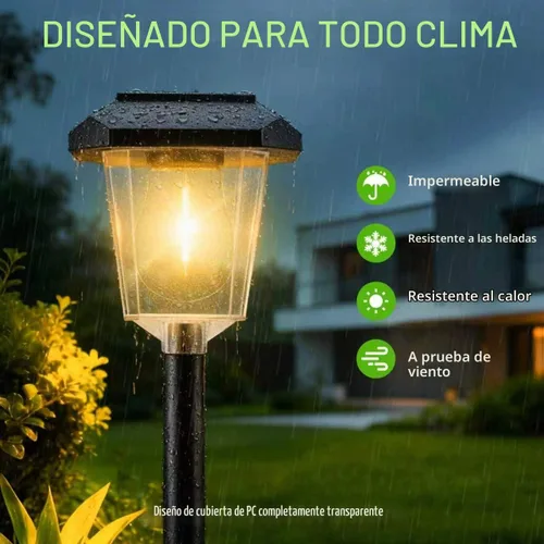 Vista 4 de Paquete de 16 luces solares para caminos al aire libre, luces solares LED Negro