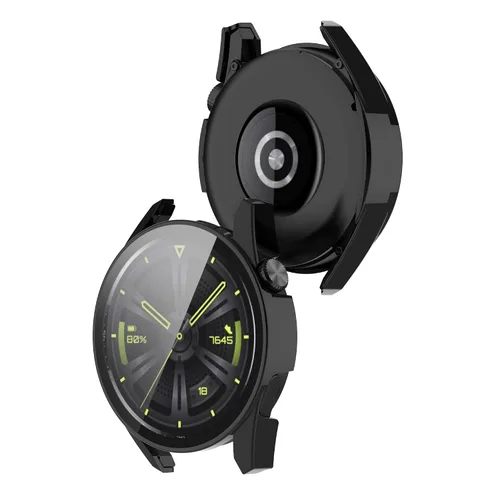 Vista 7 de AISPORTS Paquete de 2 fundas protectoras compatibles con Huawei Watch GT 3 de 1.811 in, carcasa rígida de policarbonato HD, película de vidrio negro