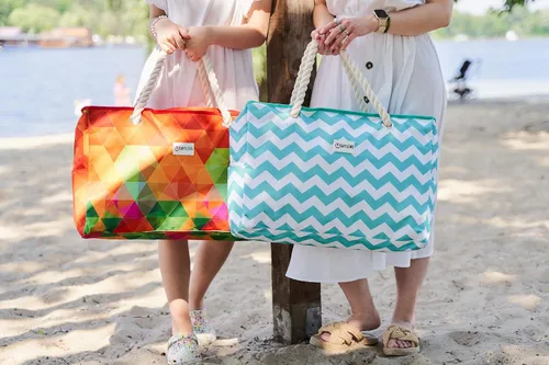 Vista 9 de SHYLERO Bolsa de playa y bolsa de piscina. Tiene bolsa hermética, tonelada de bolsillos. La bolsa de playa tiene cremallera, repelente al agua.