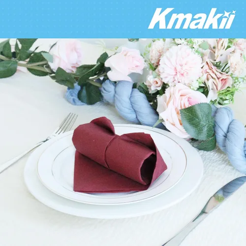 Vista 7 de KMAKII Servilletas de cena desechables color burdeos con tacto de lino, servilletas de papel de alta calidad, ideales para restaurantes, eventos