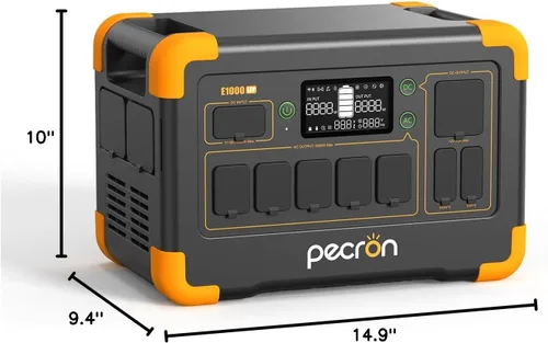 Vista 9 de pecron Estación de energía portátil E1000LFP, batería de reserva LiFePO4 de 1024 Wh/1800 W, generador solar expandible a 4096 Wh, estación
