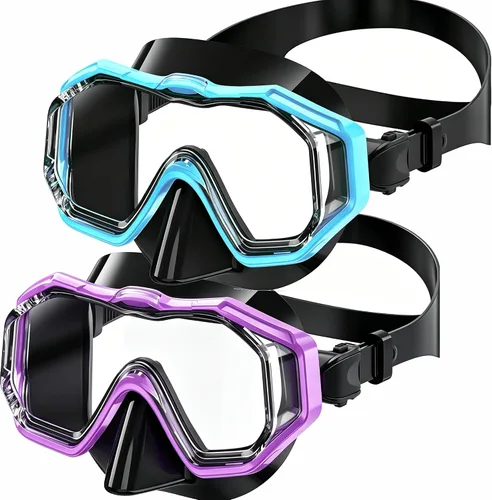 Vista 15 de Kids Swim Goggles 4‑16, 3‑Window Shatter‑Resistant Anti‑Fog, 180‑Degree Panoramic View with Nose Cover