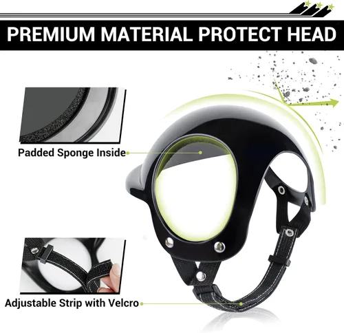 Vista 3 de Casco para perros de raza pequeña con gafas de protección UV, paquete de 2