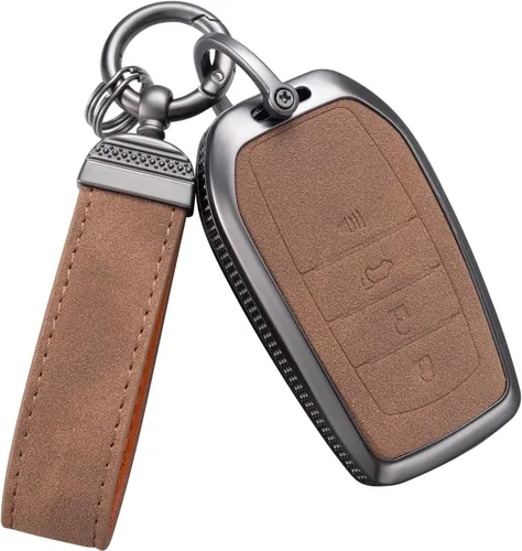 Vista 13 de YO&YOYE Compatible con funda para llave Toyota con llavero, estuche de cuero protector para llave inteligente para Camry RAV4 Highlander C-HR Prius