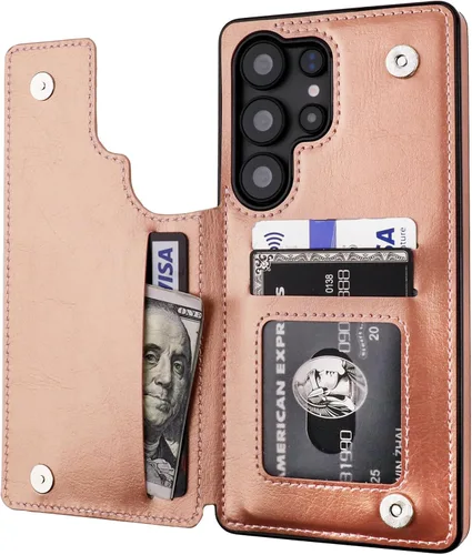 Vista 110 de ONETOP - Funda tipo cartera para Samsung Galaxy S22 con tarjetero, color negro Kickstand,ID/Cash Holder,Case Wallet with Card Slots,Double