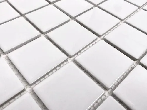 Vista 5 de Tenedos - Mosaico cuadrado de porcelana blanca de 2 pulgadas (tamaño exacto de 1-15/16 pulgadas), aspecto brillante, diseñado en Italia (12 x 12)