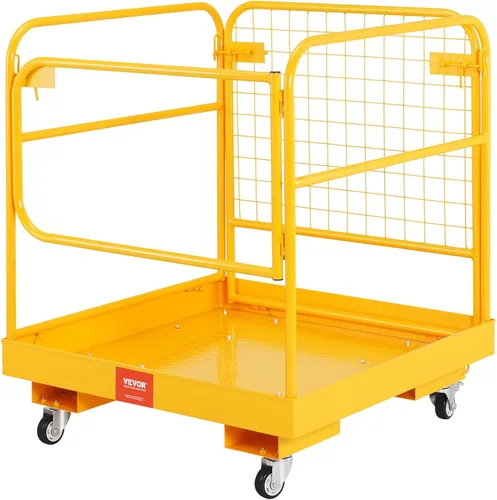 Vista 12 de VEVOR Cesta de Carga para Montacargas, Plataforma de Trabajo con Jaula de Seguridad de 36 x 36 Pulgadas, Capacidad de Carga de 1200 lbs, Cesta