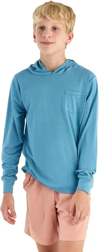 Vista 3 de Free Fly Sudadera con capucha para jóvenes, protección solar UPF 50+, absorbe la humedad, transpirable de viscosa de bambú de manga larga