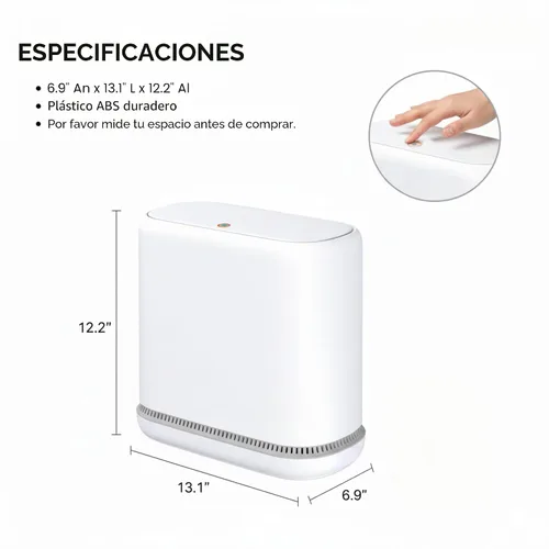 Vista 5 de MOPALL Cubo de basura a prueba de perros con tapa, cubo de basura delgado de baño de 3.3 galones con cubo interior, se adapta a bolsas estándar de 4