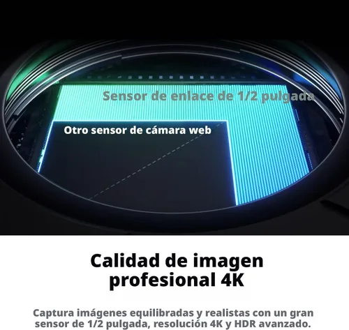 Vista 2 de Insta360 Link 2 - Cámara web PTZ 4K para PC/Mac, sensor de 1/2 pulgada, seguimiento AI, HDR, micrófono con cancelación de ruido AI, control