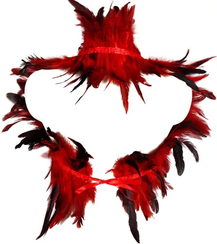 Vista 4 de BBOHSS Arnés de plumas para mujer, chal punk, victoriano, real, natural, de plumas, chal de carnaval, disfraz de baile gótico