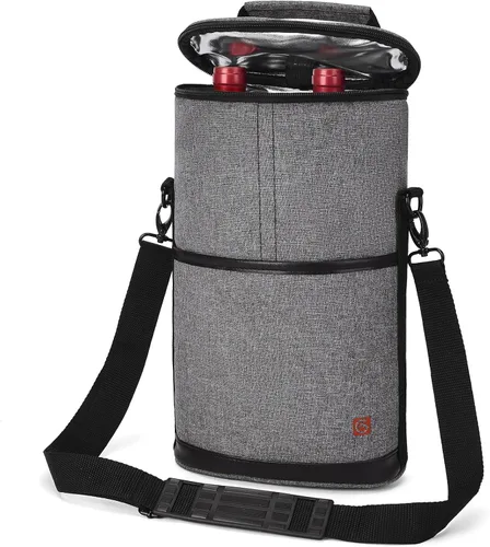 Vista 13 de ALLCAMP - Bolsa de vino con compartimento refrigerador, juego de picnic que lleva dos juegos de vajilla