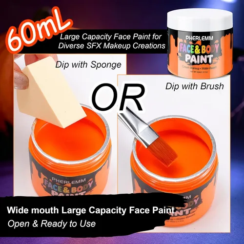 Vista 2 de Pintura blanca del cuerpo de la cara 2 fl oz, pintura a base de Blanco