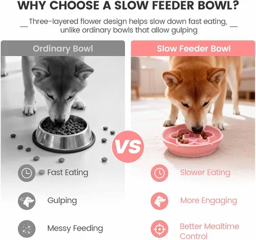 Vista 2 de Cuenco para perros de alimentación lenta, cuenco de silicona de 6.9 Verde