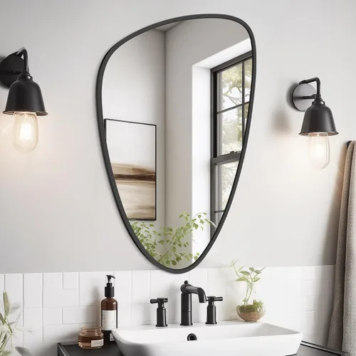Vista 8 de WallBeyond Espejo asimétrico, espejo de pared irregular, espejos de pared decorativos para dormitorio, sala de estar, entrada, pasillo, espejo