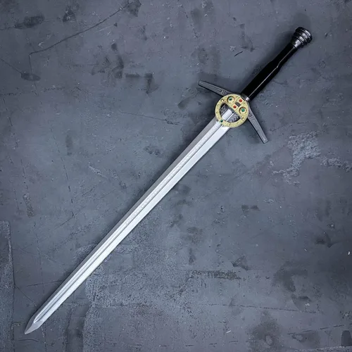 Vista 33 de Espada larga de caza de brujo de espuma medieval de 41 pulgadas para cosplay LARP disfraz Halloween