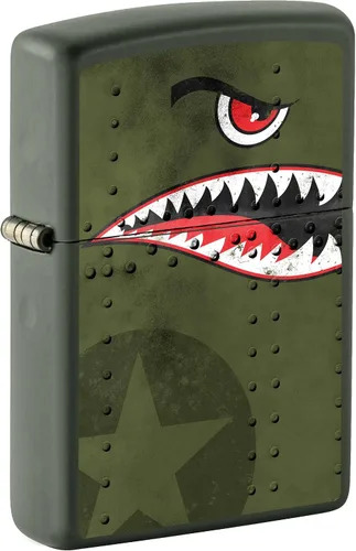 Vista 5 de Zippo Encendedor: Arte de nariz de avión de combate, dientes de tiburón - 540 Color 81434