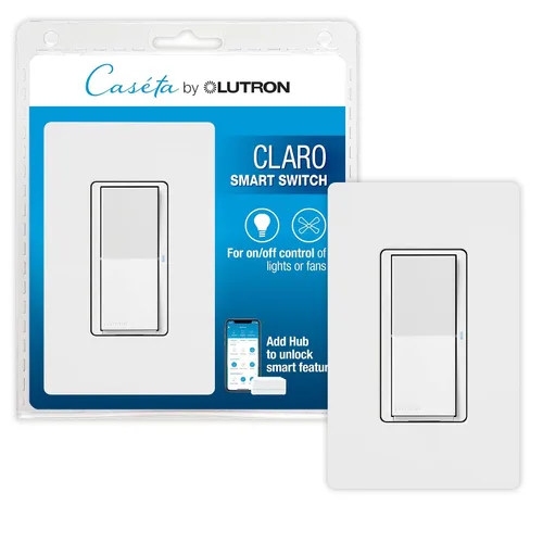 Vista 16 de Lutron Claro Interruptor de luz inteligente para iluminación Caseta, para luces LED, ventiladores, 5 amperios, un solo polo/3 vías, se requiere Negro