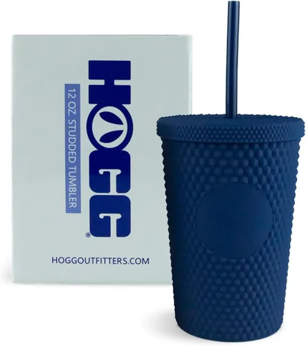 Vista 17 de Hogg Vaso Tachonado de 12 onzas con Tapa y Pajita - Negro, Vaso Reutilizable para Café Helado, Vaso Brillante para Mujeres, Taza de Diamantes