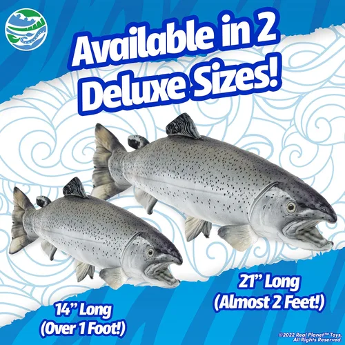 Vista 2 de Real Planet Peluche de pesca – Sockeye Salmon Trucha Bass Peluche de peluche para niños, regalos de pesca para hombres, juguete de felpa de peces