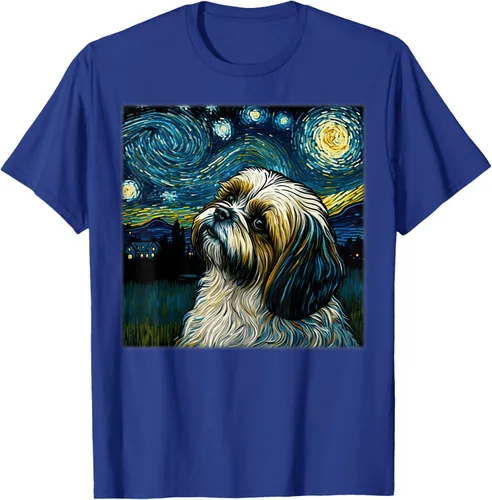 Vista 19 de Camiseta Surrealism Starry Night Shih Tzu Dog