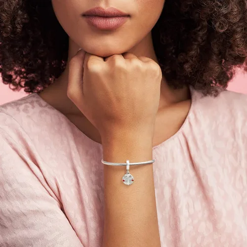 Vista 2 de PANDORA Colgante de perlas de cristal con ancla de amor en plata de ley Metal Perla Esmalte no aplica