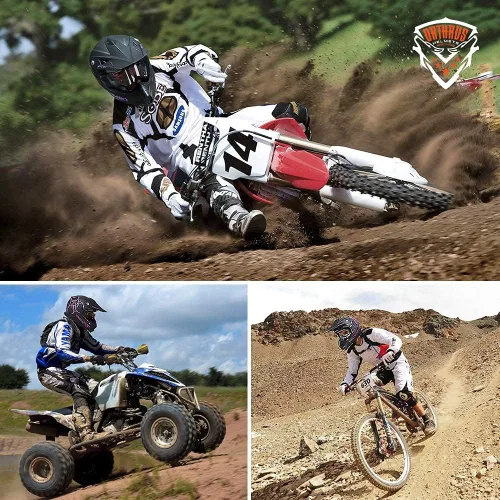 Vista 6 de Orthrus Certificado DOT Casco para Adultos y Jóvenes para Motocicleta de Carretera de Motocross, ATV, Moto de Tierra (BIO-Rosa, S)