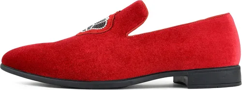 Vista 3 de Amali Crown Zapatos de terciopelo para hombre con pieza de corona de joyería Zapatos de vestir para hombre Mocasines formales de terciopelo