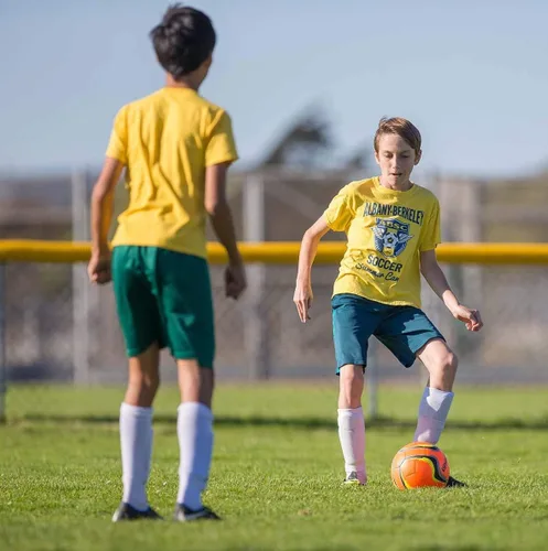 Vista 6 de Senda Amador Bola de Fútbol de Entrenamiento, Certificado de Comercio Justo Amarillo y azul