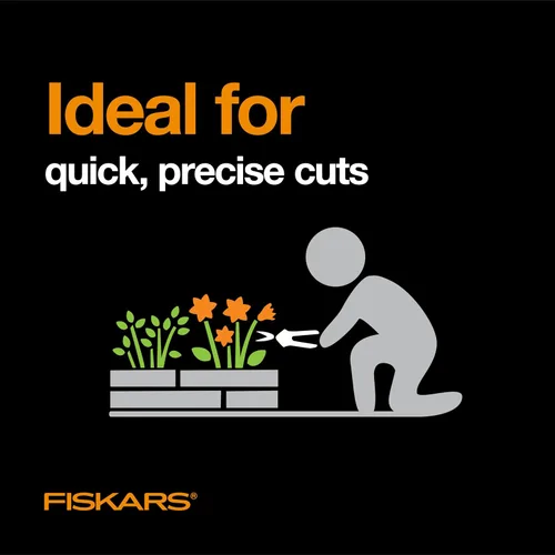 Vista 5 de Fiskars 399241-1002 Tijeras de podar con micro puntas, cuchillas antiadherentes, 2 unidades, naranja
