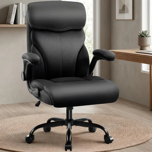 Vista 11 de AreShark Silla de oficina – Silla ejecutiva de escritorio cómoda transpirable con respaldo alto y soporte lumbar, silla ergonómica de cuero