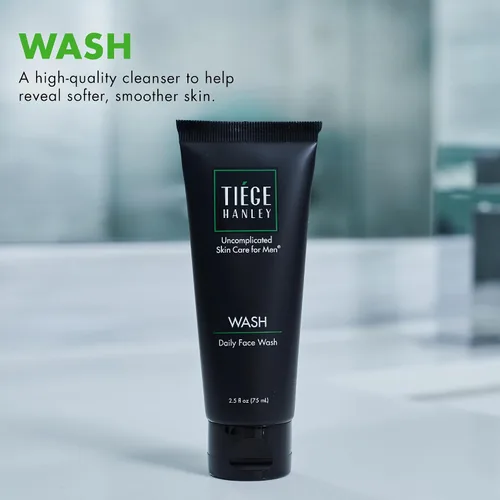 Vista 2 de Tiege Hanley Limpiador Facial Diario para Hombres, Limpiador Suave Sin Fragancia con Aceite de Jojoba, Aloe y Vitamina B3, Fórmula Espumosa