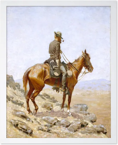 Vista 7 de Poster Master Póster vintage de The Lookout, estampado retro de vaquero, arte occidental, arte del salvaje oeste, arte de equitación, regalo