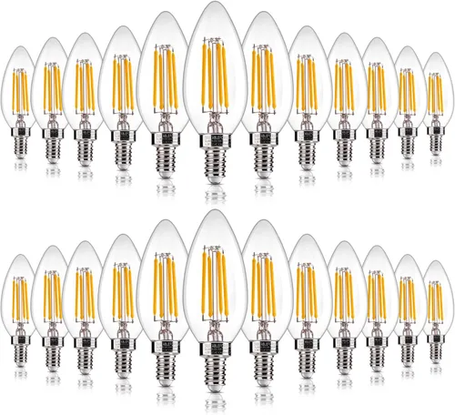 Vista 13 de ALAMPEVER Paquete de 6 bombillas para lámpara de techo, equivalente a 40W, foco E12 de candelabro, foco LED regulable de 330 lm, 2200 K blanco