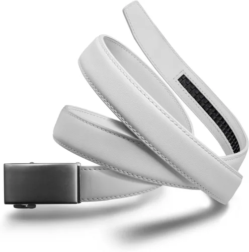 Vista 7 de Mission Belt Cinturón de trinquete de cuero para mujer, colección de cuero de 1.181 in oro/cuero negro