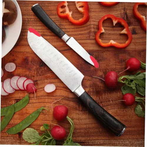 Vista 6 de 4 Unidades Cuchillos Protector Universal Cuchillo Manga Cortadores Punta Protección Mangas Plástico Punta para Cocina 30 unids*4