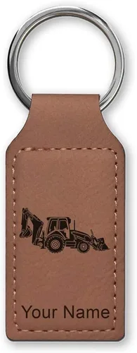 Vista 33 de LaserGram Llavero rectangular, retroexcavadora, grabado personalizado incluido