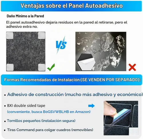 Vista 6 de BXI Paneles acústicos gruesos que absorben el sonido, paquete de 12 paneles acústicos densos de 12 x 12 x 0.5 pulgadas, paneles de sonido que