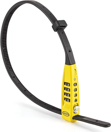 Vista 11 de CXWXC Cerradura de amarre con cremallera, 4 dígitos para casco de bicicleta, motocicleta, patineta, esquís, snowboard, cochecito y gabinete, ideal