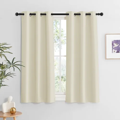 Vista 23 de RYB HOME - Cortinas para armario de 36 pulgadas, cortinas para oscurecer la habitación con ojales resistentes a la oxidación, cortinas de Aqua