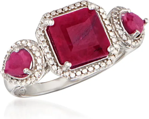 Vista 4 de Ross-Simons 3.40 ct. t.w. Ruby Ring in Sterling Silver