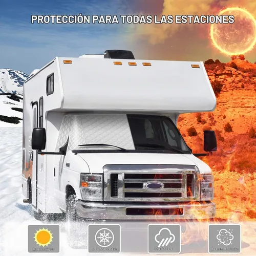 Vista 2 de Cubierta de parabrisas para caravana compatible con Ford Class C 1997-2022 RV cubierta de ventana delantera RV RV autocaravana, cubierta