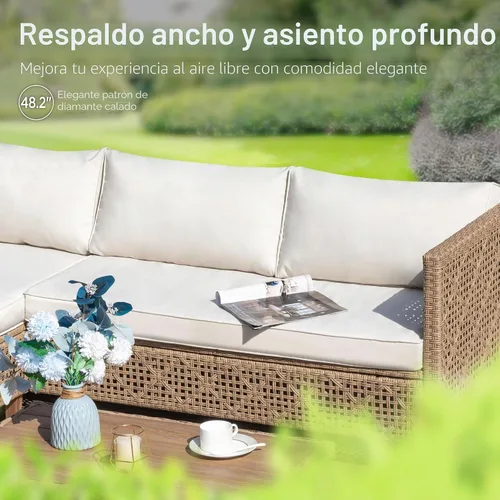 Vista 4 de PHI VILLA Sofá modular para exteriores, juegos de sofás pequeños