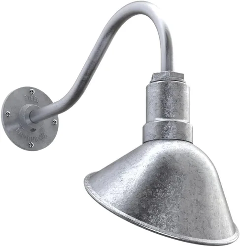 Vista 78 de Steel Lighting Co. Luz de Letrero de Tienda Venice para Pared de Acento de Restaurante al Aire Libre Cúpula de 9 pulgadas Brazo Recto de 6