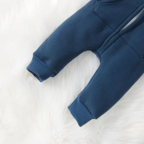 Vista 6 de PATPAT Baby Girls Romper Infant Bodysuit Zipper Hooded Jumpsuit Long Sleeve Footed One-Piece Coverall Fall Winter Outfit